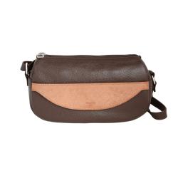 Sac Caroline marron et orange en cuir Frandi