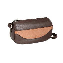 Sac Caroline marron et orange en cuir Frandi