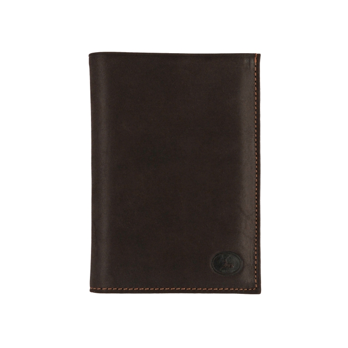 Portefeuille Frandi, portefeuille homme en cuir authentique marron